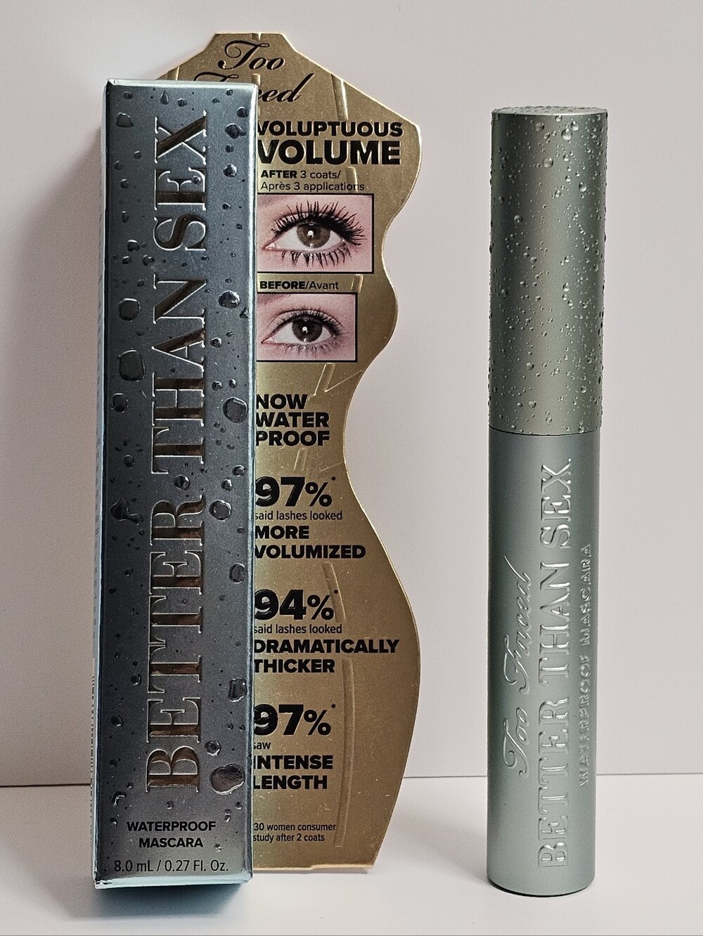 Too Faced Better Than Sex Waterproof Mascara eye makeup cosmetics NEW NIB